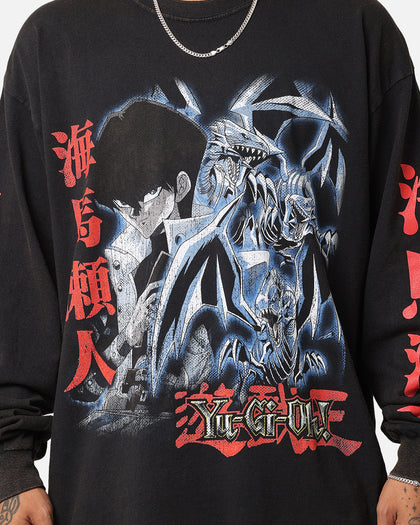 Goat Crew X Yu-Gi-Oh! Seto Kaiba Long Sleeve T-Shirt Black Wash