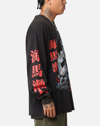Goat Crew X Yu-Gi-Oh! Seto Kaiba Long Sleeve T-Shirt Black Wash