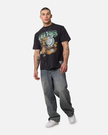 Mitchell & Ness Boston Celtics Bevel Burst T-Shirt Overdyed Black