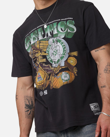 Mitchell & Ness Boston Celtics Bevel Burst T-Shirt Overdyed Black