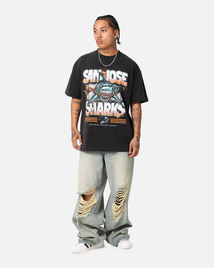 Culture Kings San Jose Sharks Shark Attack Heavy T-Shirt Vintage Black