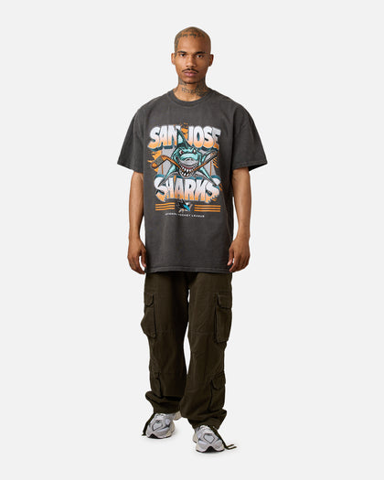 Culture Kings San Jose Sharks Shark Attack Heavyweight T-Shirt Black Wash