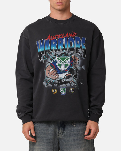 Mitchell & Ness New Zealand Warriors Break Out Crewneck Overdyed Black