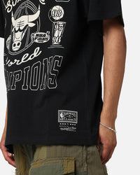 Mitchell & Ness Chicago Bulls 6 Time World Champions T-Shirt Faded Black