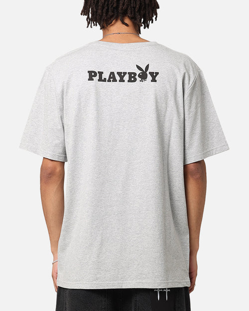 Playboy Logo Bunny O T-Shirt Grey Marle