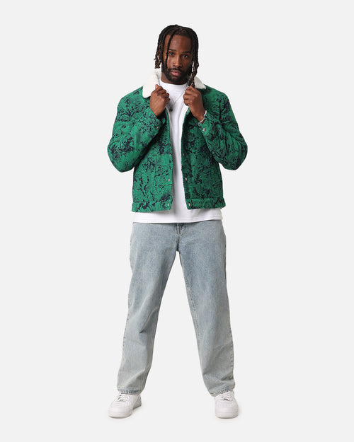 XXIII Chelsea Jacquard Sherpa Jacket Green/Blue