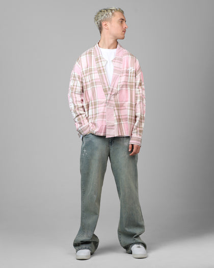 Loiter Kimono Flannel Pink/Brown
