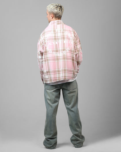 Loiter Kimono Flannel Pink/Brown