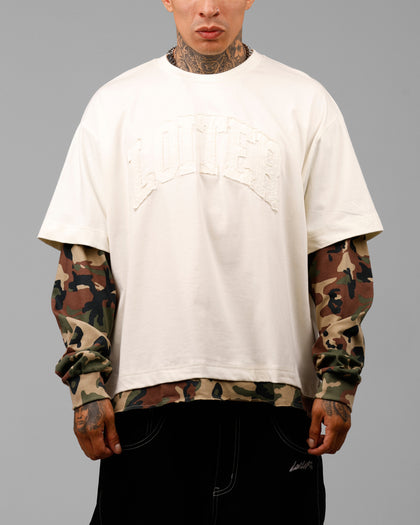 Loiter Impact Long Sleeve T-Shirt Washed White/Camo