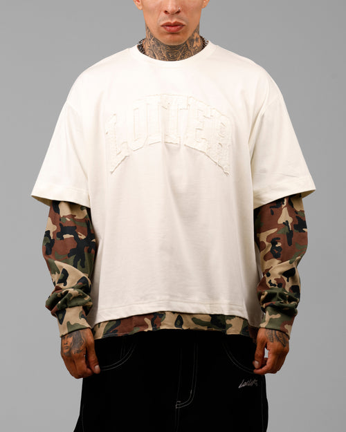 Loiter Impact Long Sleeve T-Shirt Washed White/Camo