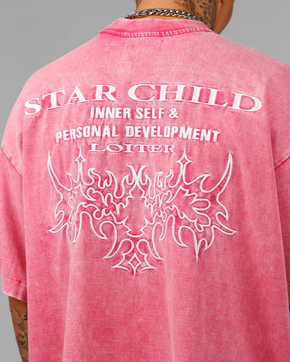 Loiter Star Child Pocket T-Shirt Pink