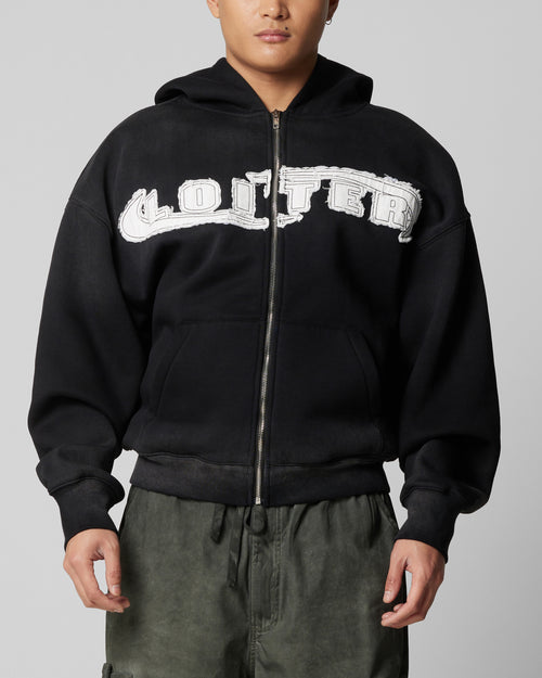 Loiter Peace To Make Zip Hoodie Black