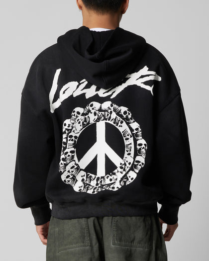 Loiter Peace To Make Zip Hoodie Black