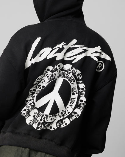 Loiter Peace To Make Zip Hoodie Black
