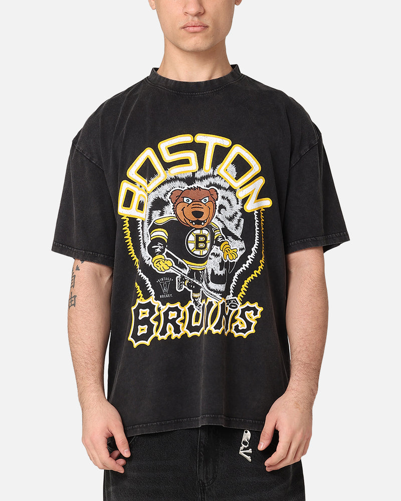 Culture Kings Boston Bruins Blades Heavy T-Shirt Black Acidwash