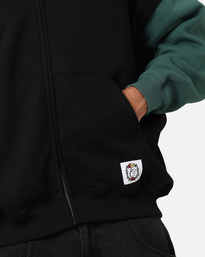 Carre Floral Full Zip Hoodie Black/Green