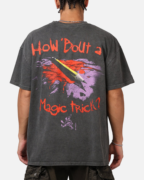 73Studio X DC Batman The Joker Magic Trick Heavyweight T-Shirt Black Wash