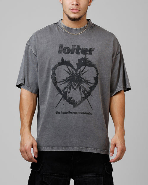 Loiter Desire T-Shirt Washed Charcoal