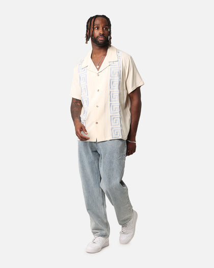 XXIII Hellas Linen Button Up Shirt Off White/Blue