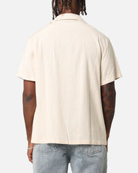 XXIII Hellas Linen Button Up Shirt Off White/Blue