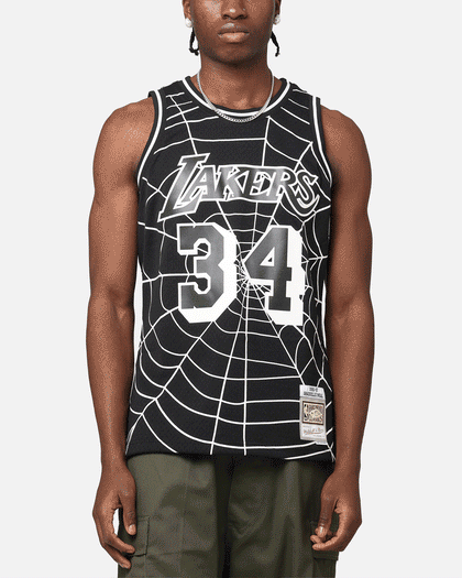 Mitchell & Ness Los Angeles Lakers Shaquille O'Neal 'Glow Web' Jersey Black