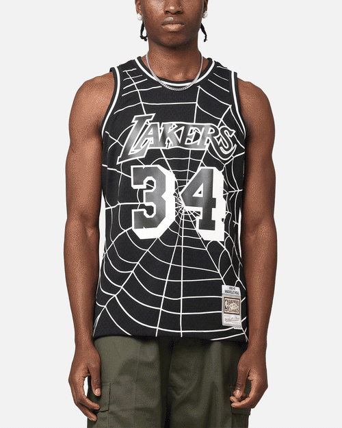Mitchell & Ness Los Angeles Lakers Shaquille O'Neal 'Glow Web' Jersey Black