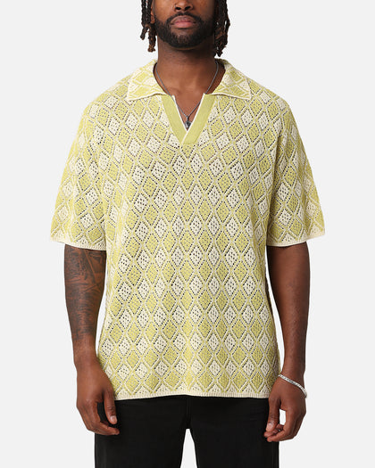 XXIII Diamonds Crochet Polo Shirt Lime