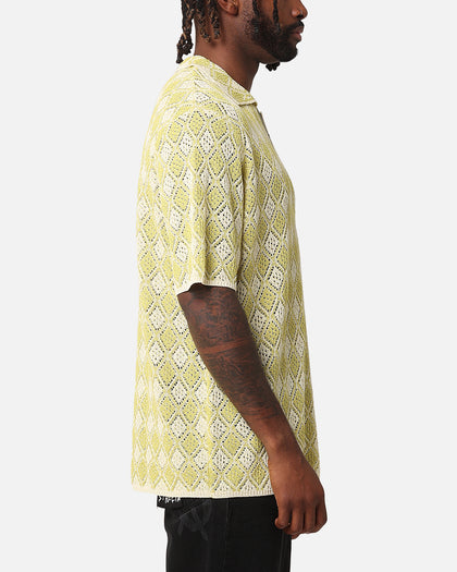 XXIII Diamonds Crochet Polo Shirt Lime