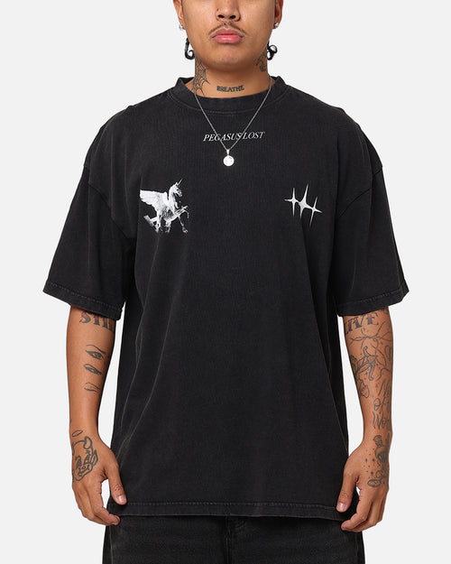 The Anti Order Pegasus Lost T-Shirt Black Acidwash