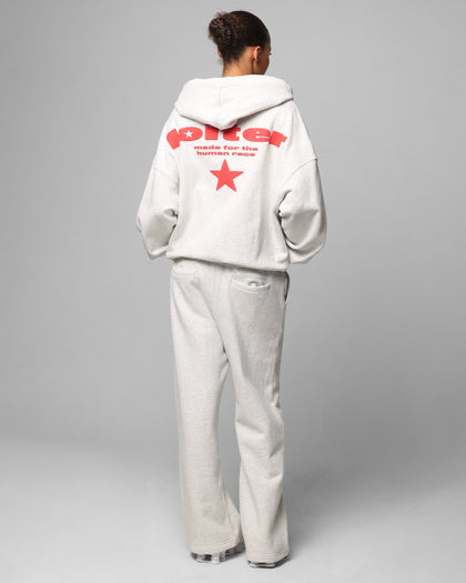 Loiter Celestial Full Zip Hoodie Light Grey Marl