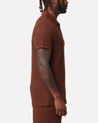 XXIII Ethan Quarter Zip Polo Shirt Brown
