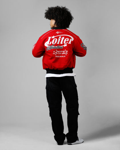 Loiter Aviation Bomber Jacket Red/Black