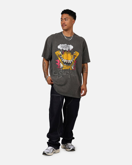 Vintage Goat Crew X Garfield Smiling Cat Heavyweight T-Shirt Vintage Black Wash