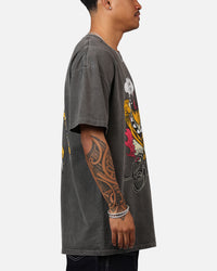 Vintage Goat Crew X Garfield Smiling Cat Heavyweight T-Shirt Vintage Black Wash