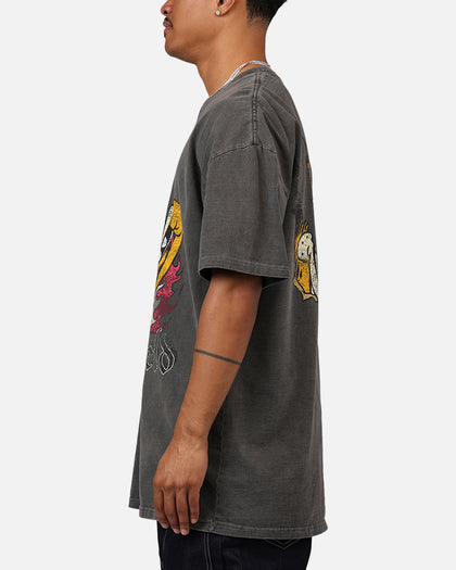 Vintage Goat Crew X Garfield Smiling Cat Heavyweight T-Shirt Vintage Black Wash