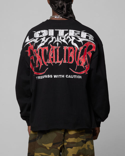 Loiter Trespass Long Sleeve T-Shirt Vintage Black