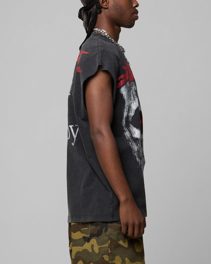 Loiter Ski Mask Muscle T-Shirt Vintage Black