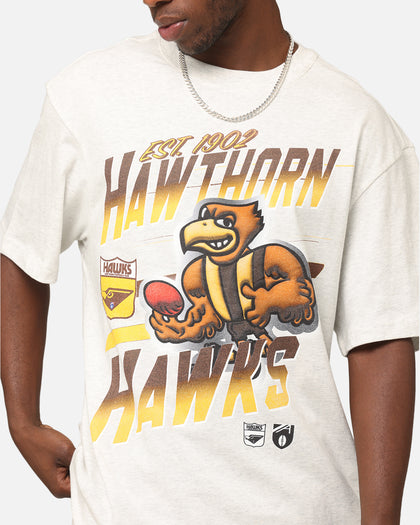 Mitchell & Ness Hawthorn Hawks Mascot Character T-Shirt Silver Marle