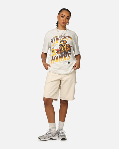 Mitchell & Ness Hawthorn Hawks Mascot Character T-Shirt Silver Marle