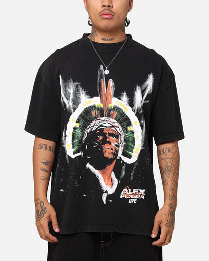 UFC By Culture Kings Alex Pereira Big Face Vintage T-Shirt Black Acidwash