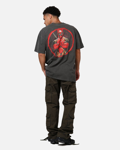 Goat Crew Marvel Deadpool Comic Heavyweight T-Shirt Black Wash