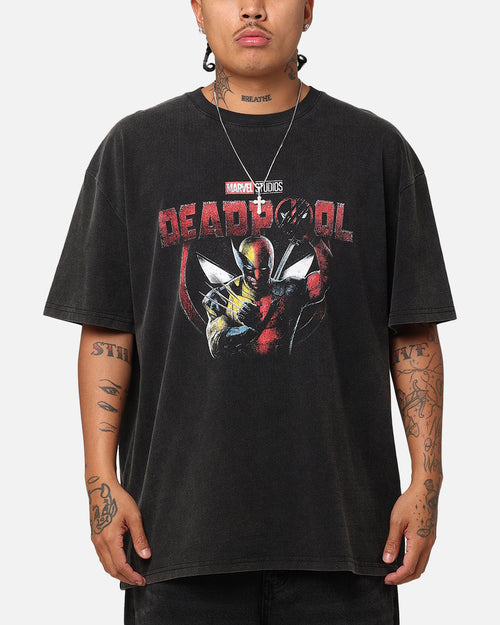 Goat Crew Marvel Deadpool Poster Heavy T-Shirt Vintage Black