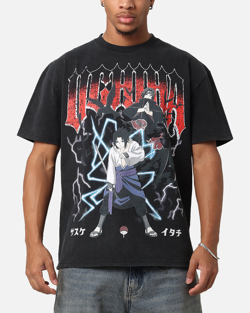 Goat Crew X Naruto Uchiha Bros Heavy T-Shirt Vintage Black