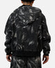 MNML Double Denim Hood Bomb Jacket Black