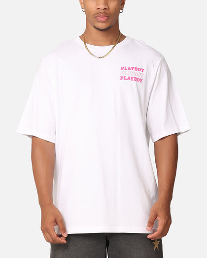 Playboy Wavy Stacked T-Shirt White