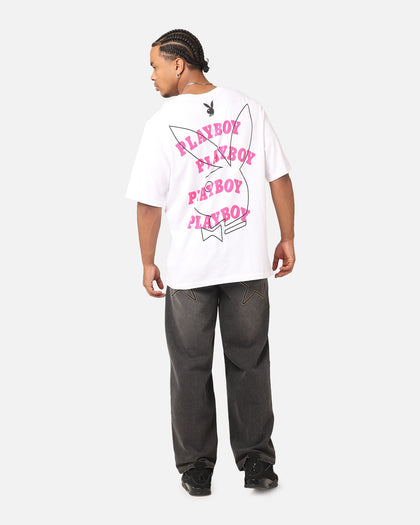 Playboy Wavy Stacked T-Shirt White