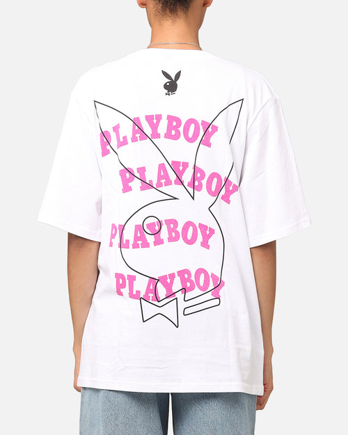 Playboy Wavy Stacked T-Shirt White