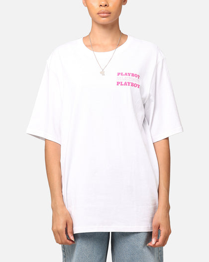Playboy Wavy Stacked T-Shirt White