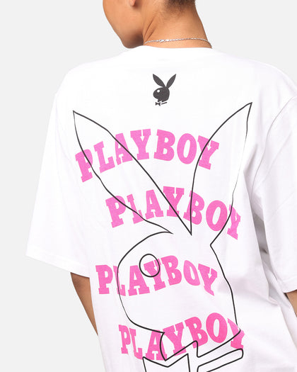 Playboy Wavy Stacked T-Shirt White