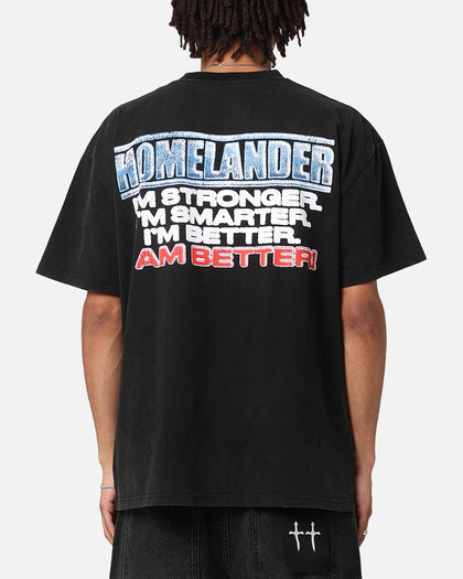 73Studio X The Boys Homelander Vintage T-Shirt Black Acidwash